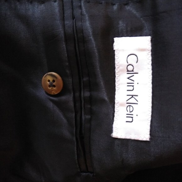 Calvin Klein 2 Piece Pinstriped Black Suit - Picture 6 of 8